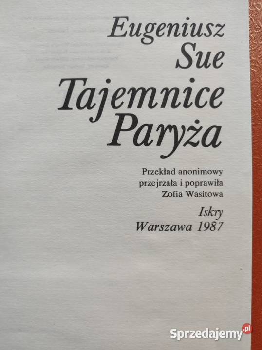 Tajemnice Paryża Eugene Sue Kielce