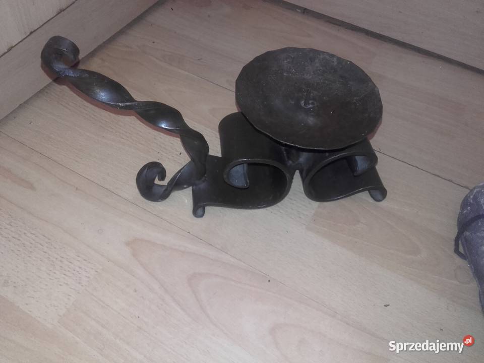 Świecznik kuty u kowala odcienie brązowego Warszawa sprzedam