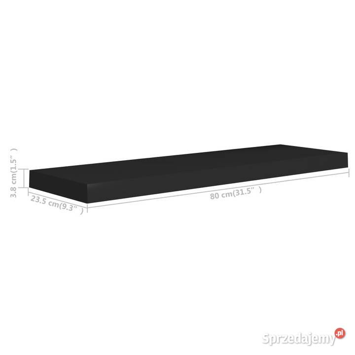 Półki ścienne 4 czarne 80 x 235 x 38 MDF Warszawa
