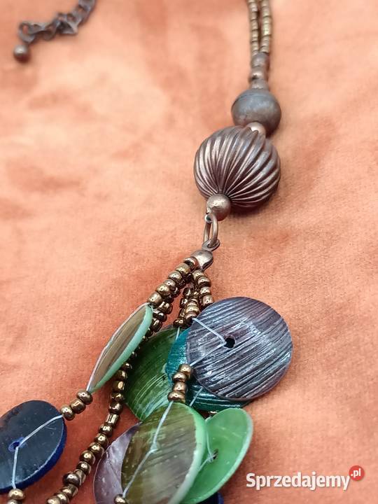 Biżuteria naszyjnik korale brązowe