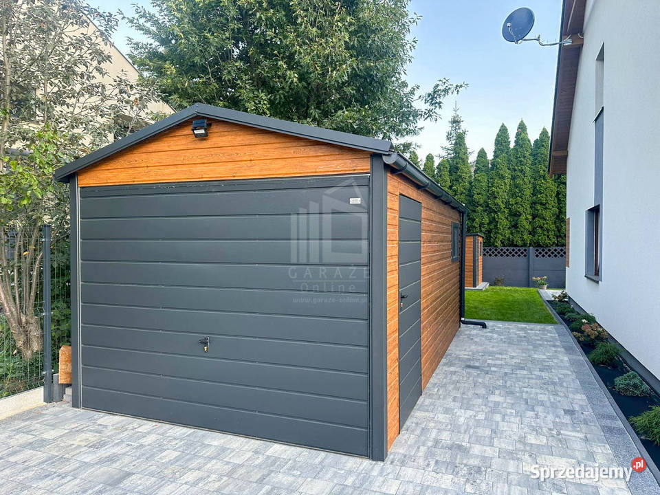 Garaż Blaszany 3x6m Brama uchylna Drzwi Okno Sprzedaż
