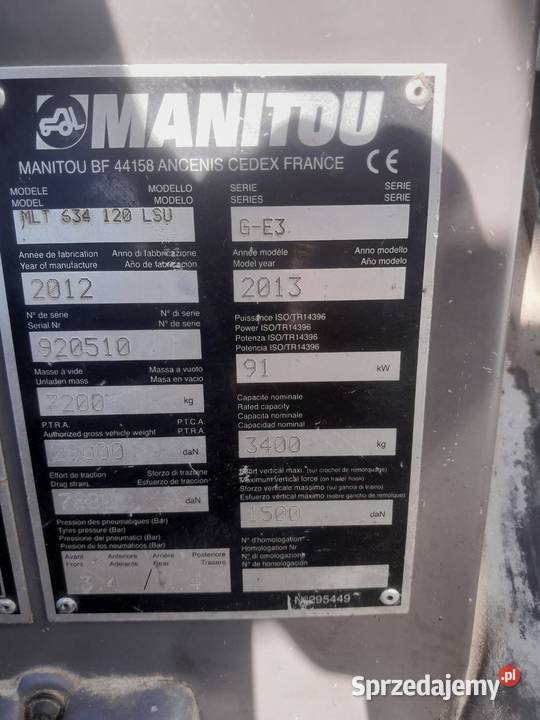 Ładowarka teleskopowa Manitou MLT 634 120 LSU Mielec