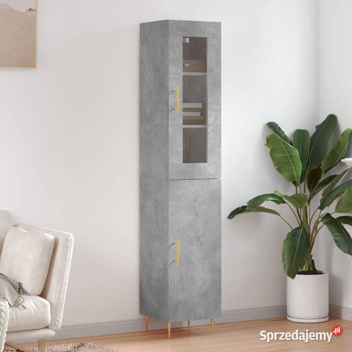 Wysoka szafka szarość betonu 345x34x180 sprzedam