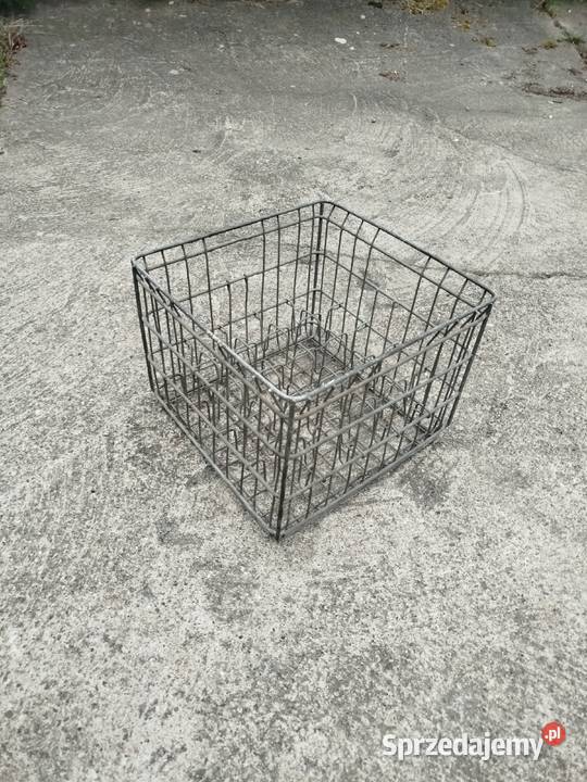 Skrzynia z drutu na butelki z PRL Opole
