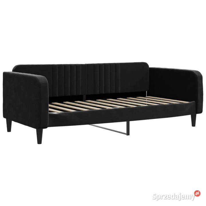 Sofa z funkcją spania czarna obita aksamitem mazowieckie Warszawa