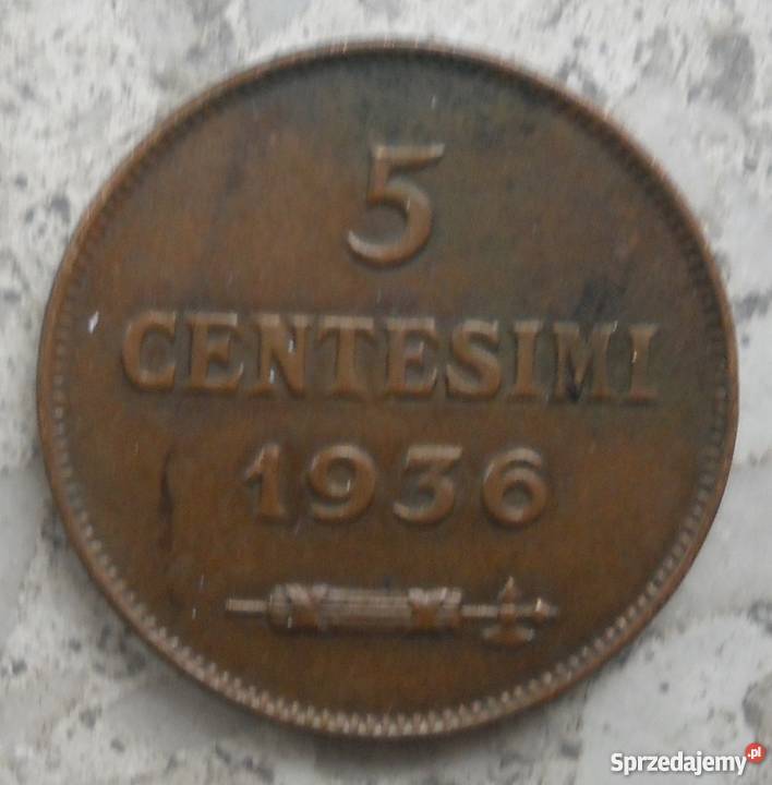SAN MARINO5 CENTESIMI1936 r BRONZE mazowieckie Legionowo