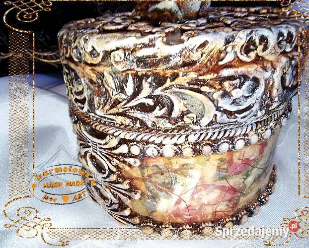 Pudełko na drobiazgi decoupage handmade