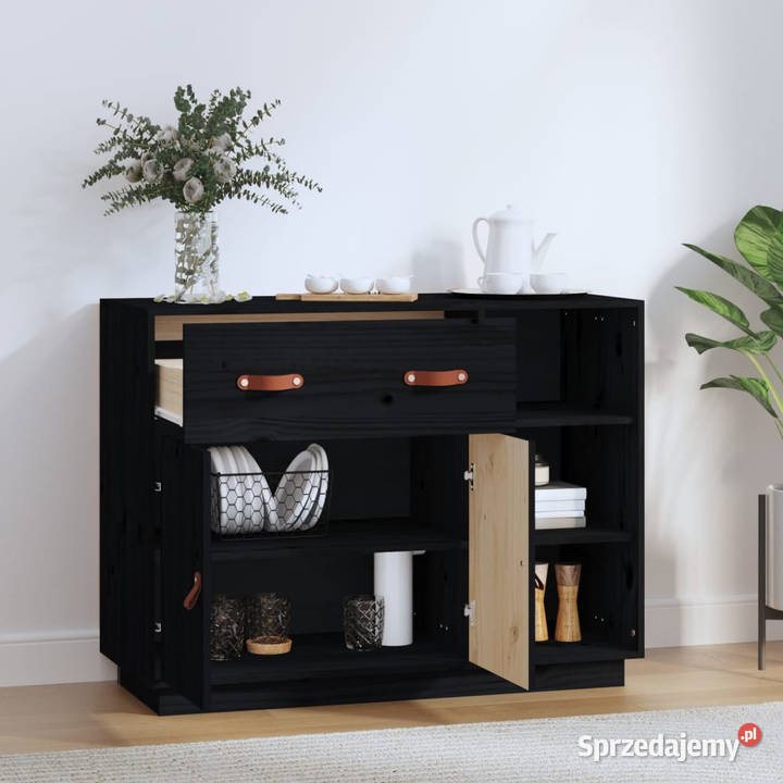 Szafka czarna 985x40x75 lite drewno sosnowe mazowieckie Warszawa