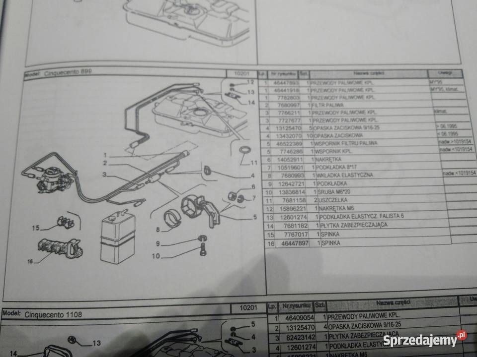 Fiat Cinquecento nowe przewody paliwowe 7782803 Warszawa