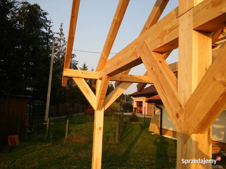 Wiata garażowa drewniana 6 x 8 mazowieckie