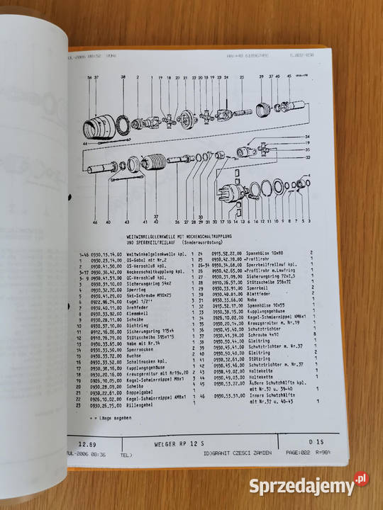 Katalog części zamiennych sieczkarnia Welger Pozostałe lubelskie Puławy