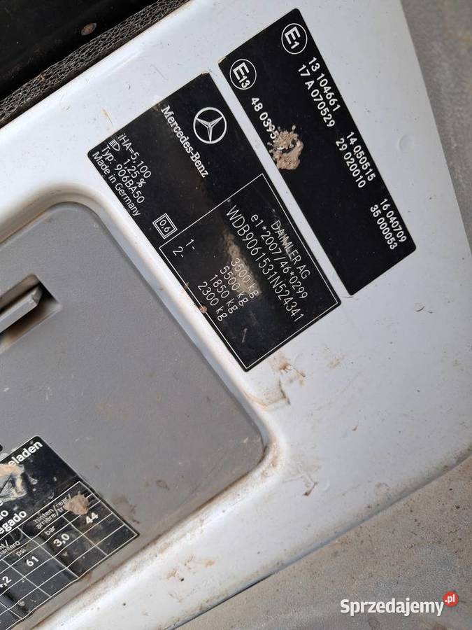 Mercedes Sprinter 513 Wywrotka 2012r 35 dmc 1200kg Ostrzeszów