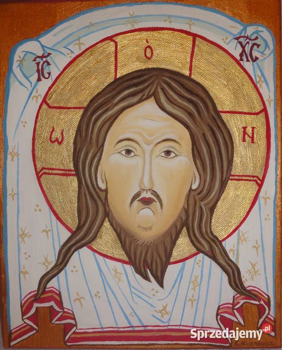 Obraz olejny Jezus Chrystus Mandylion ikona Konin