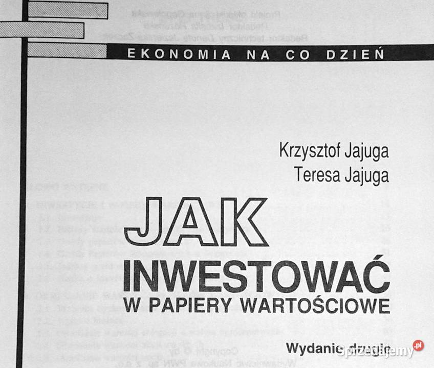 inwestować w papiery wartościowe K Jajuga T Książki i Podręczniki lubelskie Chełm