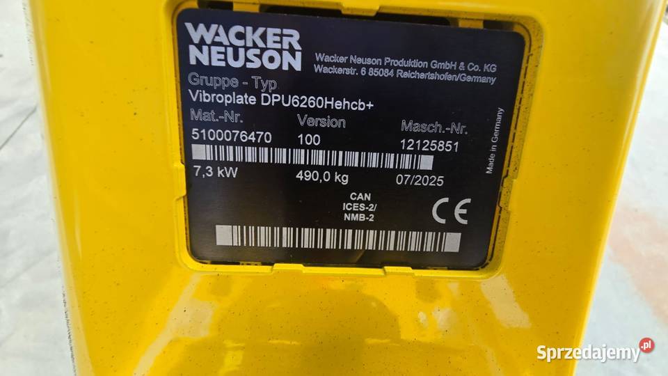 Zagęszczarka dwukierunkowa WACKER NEUSON DPU dolnośląskie Dunkowa
