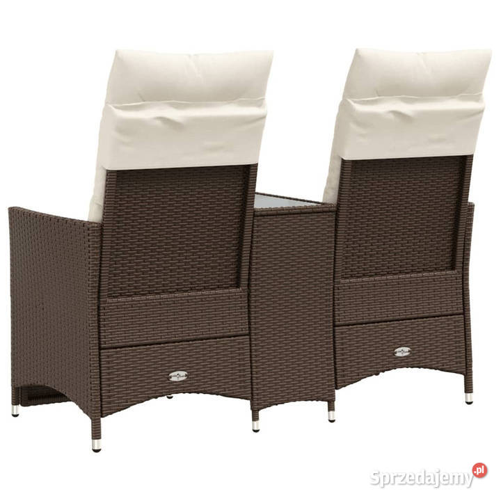 Rozkładana sofa ogrodowa ze stolikiem 2os brąz mazowieckie Warszawa sprzedam