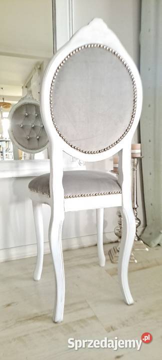 Stylowe krzesło krysztalki Schabby Chic Ludwik 34cm