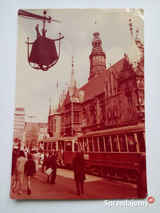 Pocztówka Wrocław lata 70te PRLu Znaczek Dąbrowa Górnicza