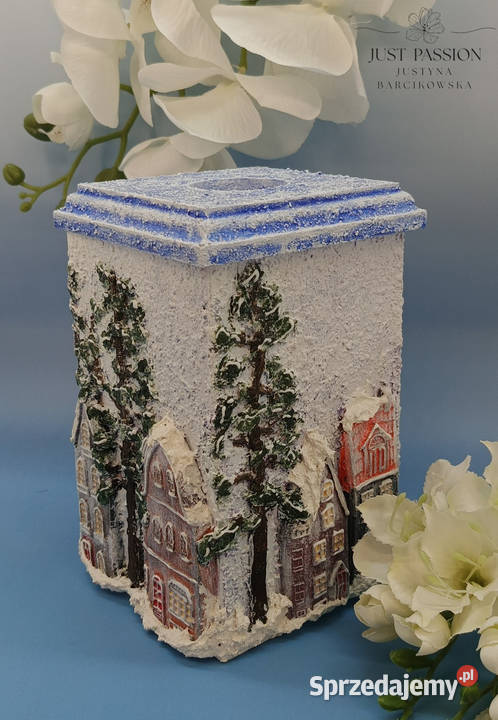 Ręcznie malowany świecznik z bajkowym Ostróda