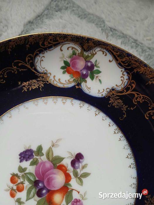 Talerz Rosenthal 1926 kobalt owoce duży małopolskie Kraków