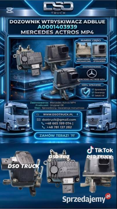 Dozownik adblue mercedes MP A0001403939 ciężarowe Zawichost