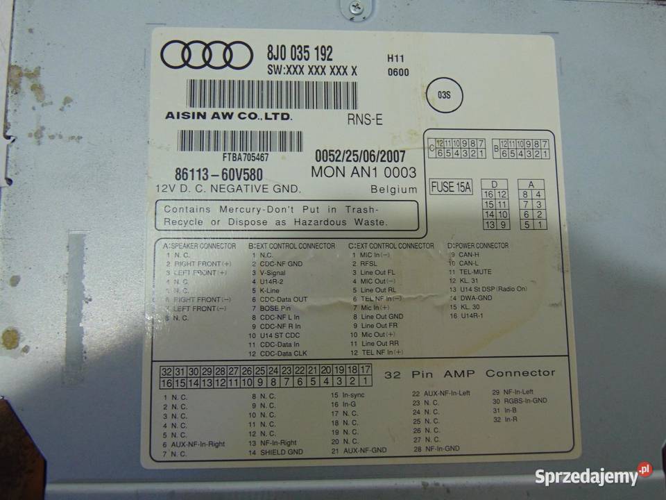 RADIO NAWIGACJA AUDI TT 8J 8J0035192