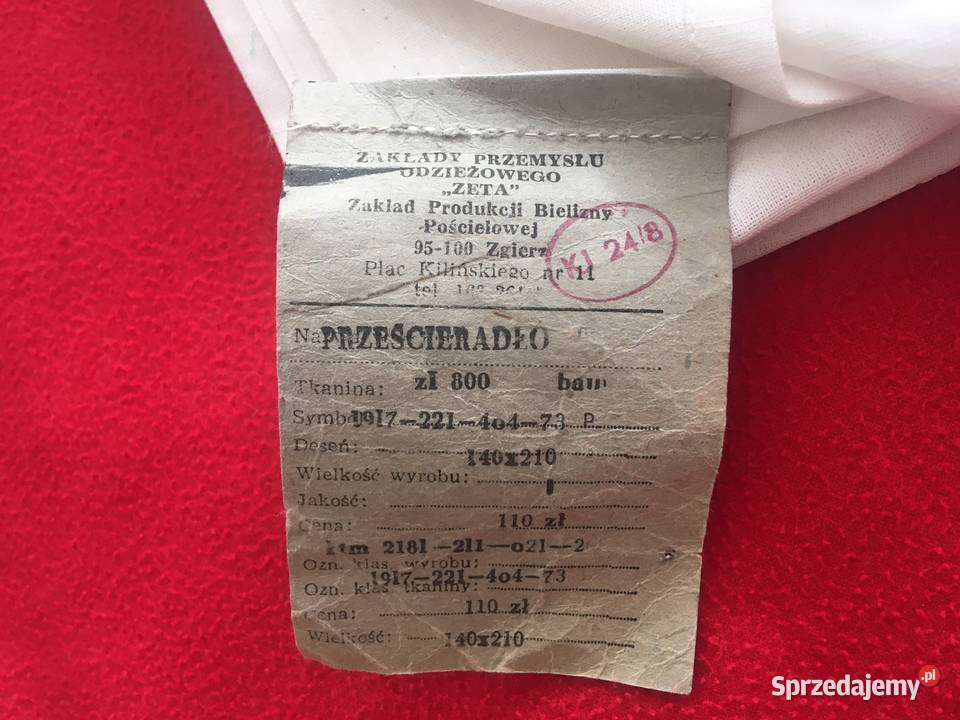 PRL Prześcieradło Bawełna Nowe 210 140 Zgierz biały Kołobrzeg