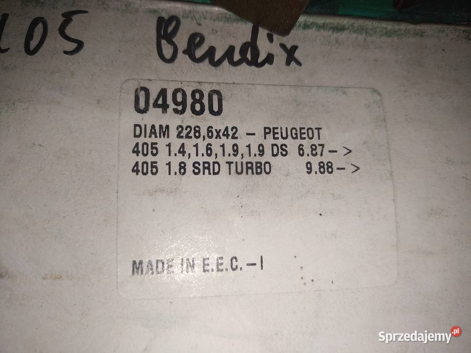 Szczęki hamulcowe Peugeot 405 komplet na tył Kielce sprzedam