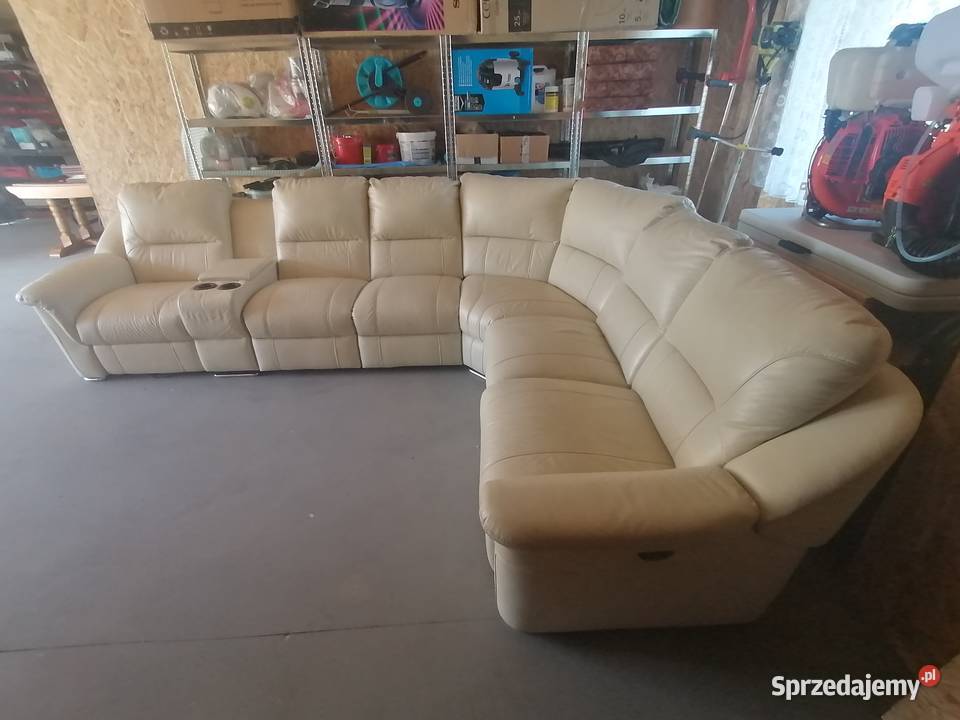 Skórzany narożnik z lodówką