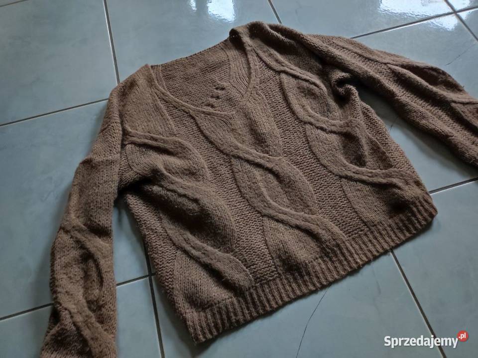 Italy włoski sweter w warkocze pleciony ciepły Inny wzór Kielce sprzedam