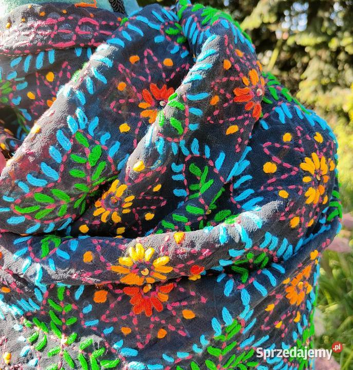 Duża chusta szal dupatta haftowana szyfon czarna Nakrycia głowy Szczecin