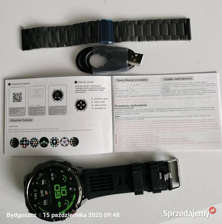 Sportowy smartwatch bateria 1100 mAh 17 cala Bydgoszcz