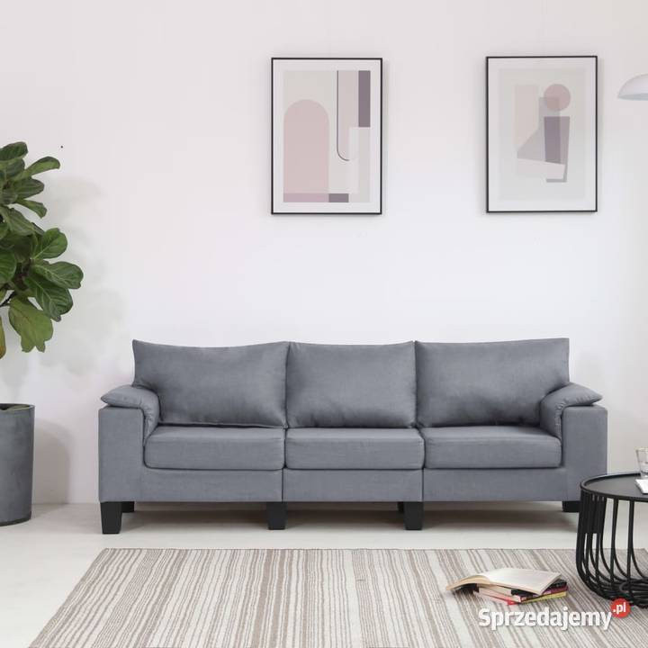 vidaXL 3-osobowa sofa, jasnoszara, tapicerowana 287080