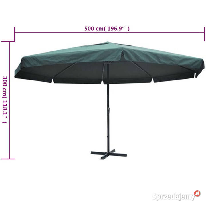 Parasol z aluminium 500 zielony WM40302 mazowieckie Warszawa