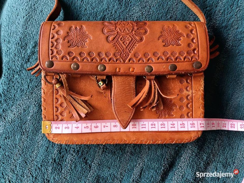 Torebka damska skórzana vintage ręcznie robiona sprzedam
