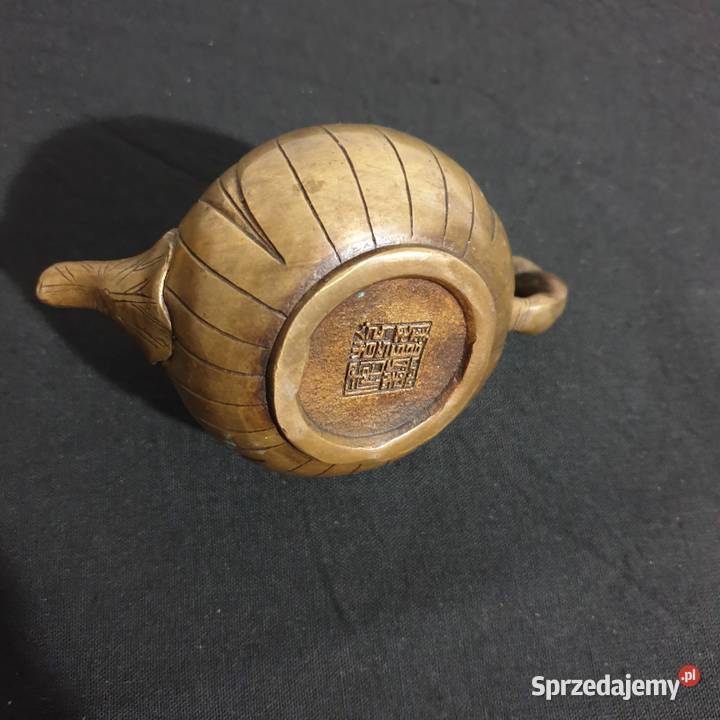 Stary chiński czajniczek sygnowanyantyk brąz mazowieckie Warszawa sprzedam