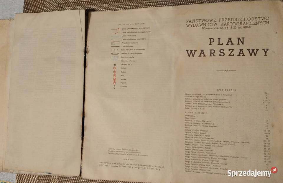 plan Warszawy 1959 r
