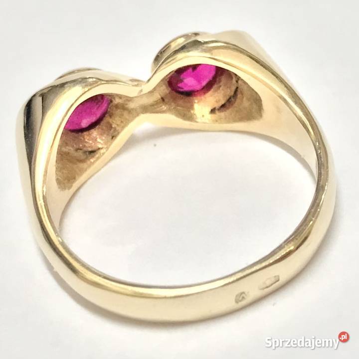 Złoty pierścionek 585 14K Toi et Moi Ty i Ja z mazowieckie Warszawa