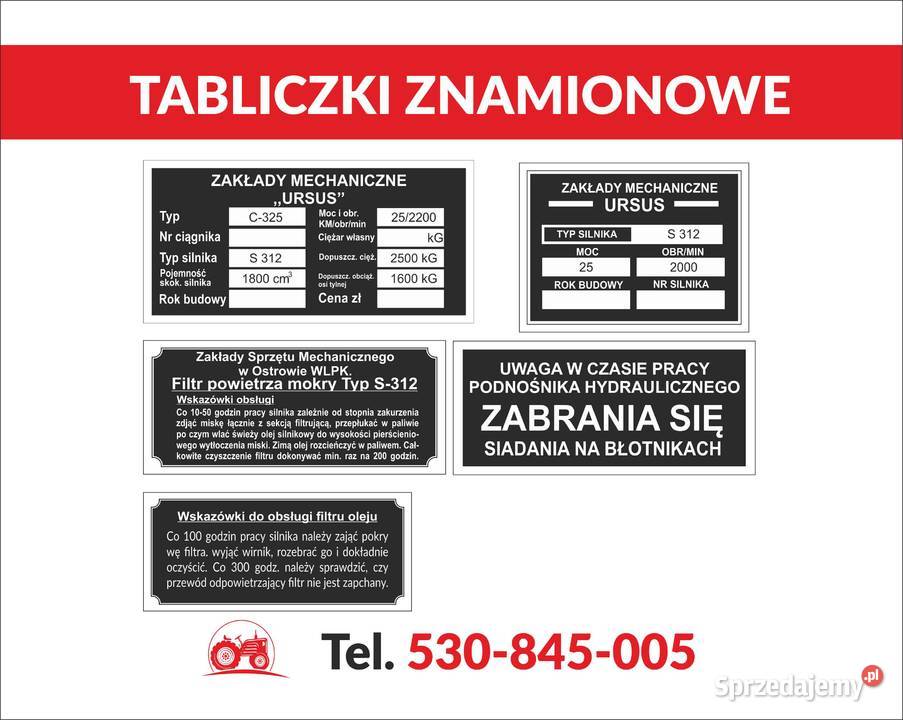 Ursus C325 C328 tabliczki znamionowe tabliczka Pozostałe wielkopolskie Pleszew
