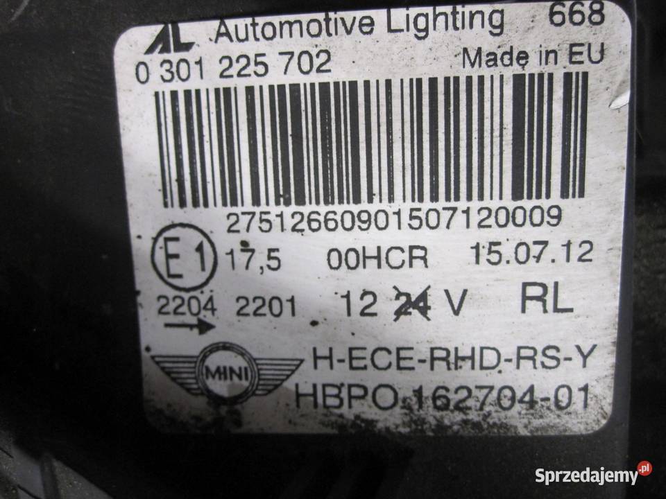 MINI COOPER II R56 12r lampa prawa przód