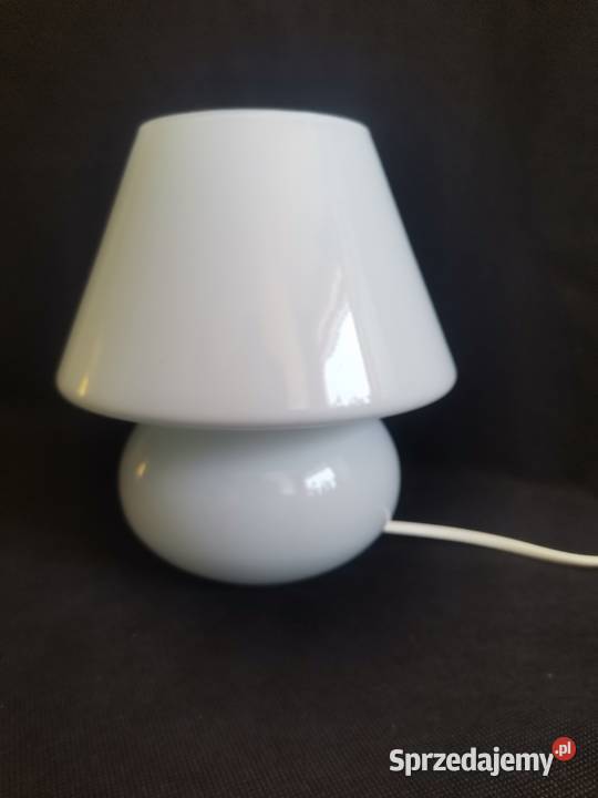 Stara biała szklana lampa lampka Grzybek design Siemianowice Śląskie