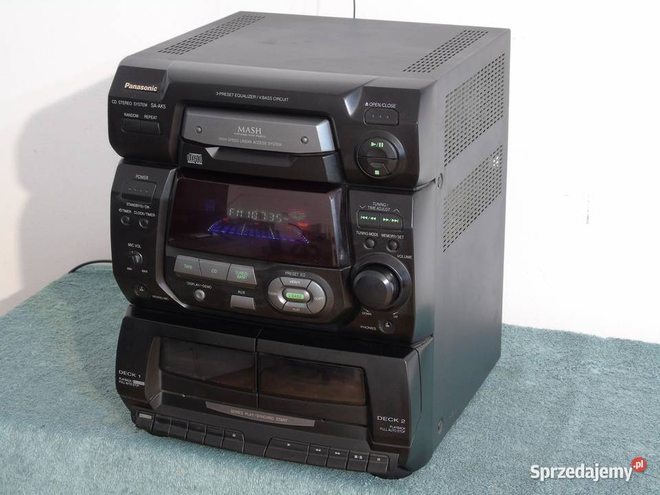Wieża Panasonic radio AUX karaoke mocna DOSTAWA