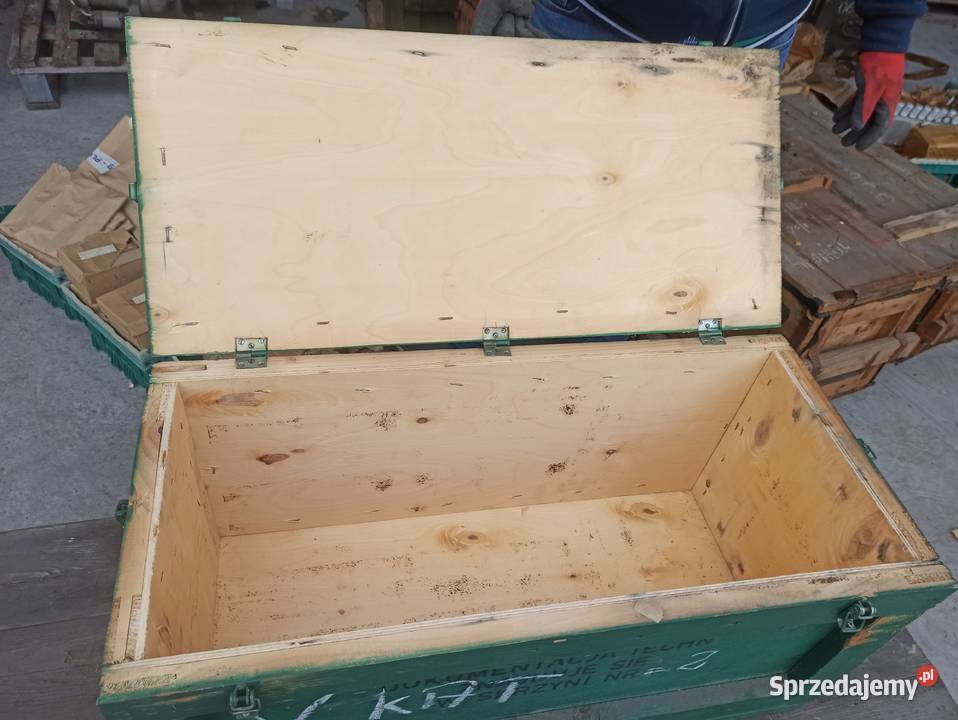 Skrzynia drewniana zielona wojskowa 78x 34 x 36 Skierniewice