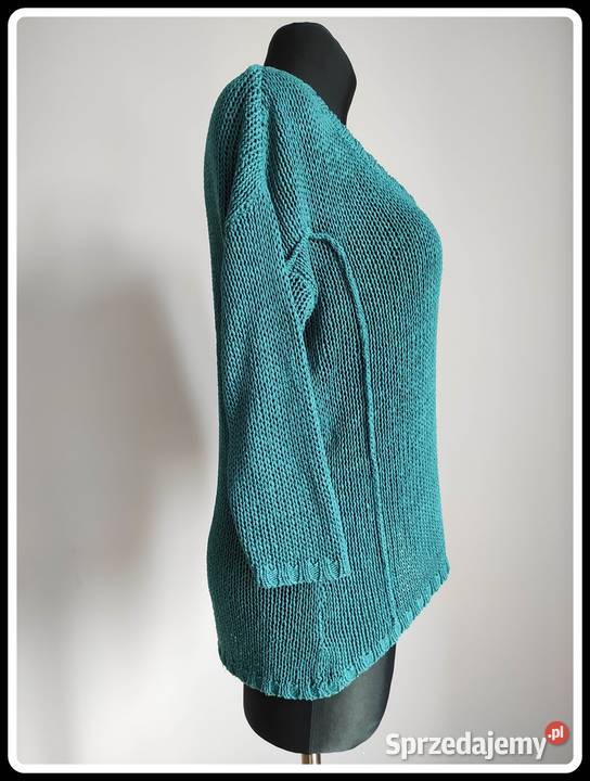Chris line sweter szmaragdowy oversize 38 M Bez wzoru Płock