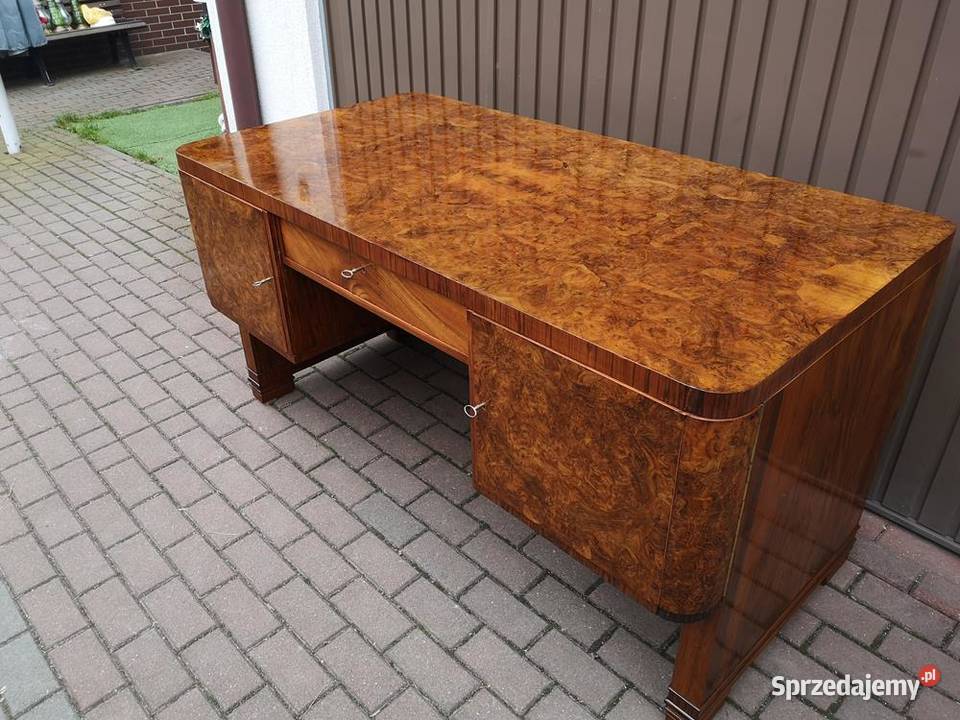 Biurko ARTDECO Orzech Unikat Politura Stare Swarzędz sprzedam