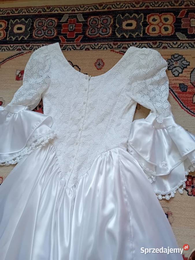 sukna ślubna śnieżna fantazja z rękawkiem Warszawa sprzedam