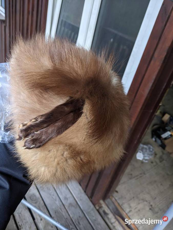 czapka futrzana futro naturalne lis piżmak TANIO
