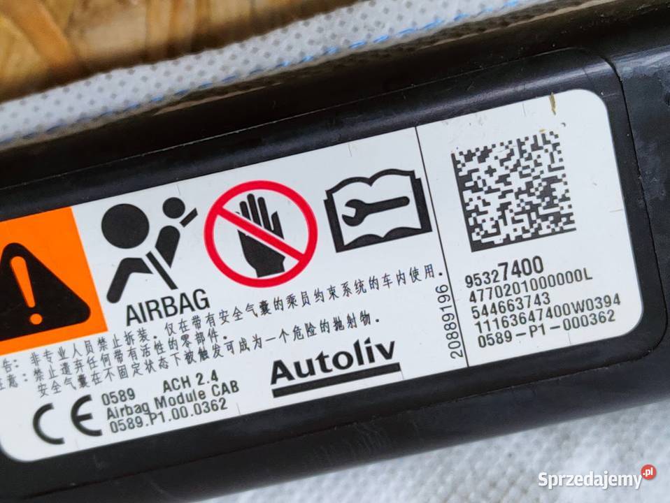 Kurtyna Airbag Lewy Opel Mokka X 95327400 Rok produkcji 2018 Pleszew