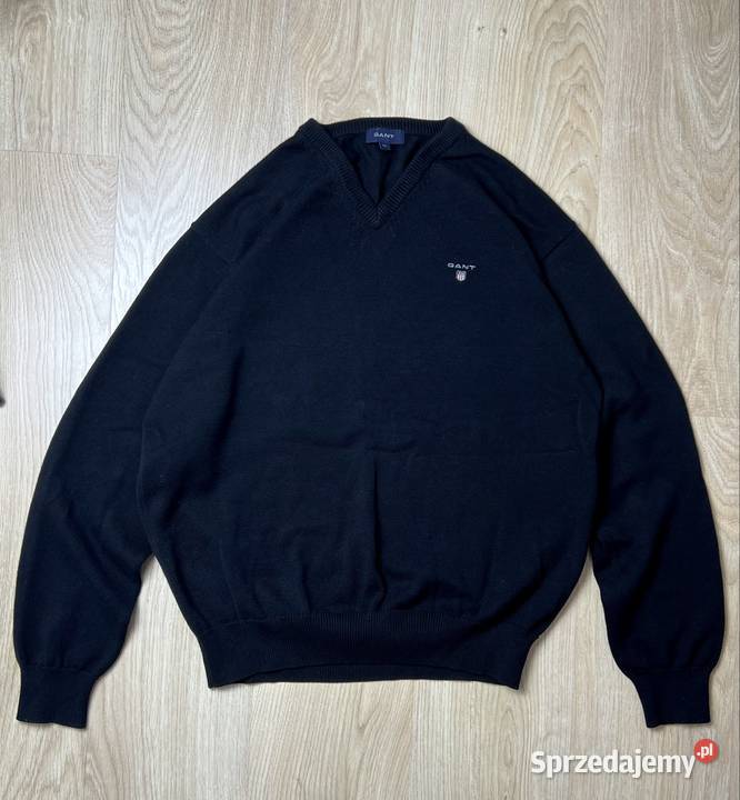 GANT Czarna Bluza Męska XL Casual Streetwear Bez kaptura  Swetry i golfy dolnośląskie Wrocław