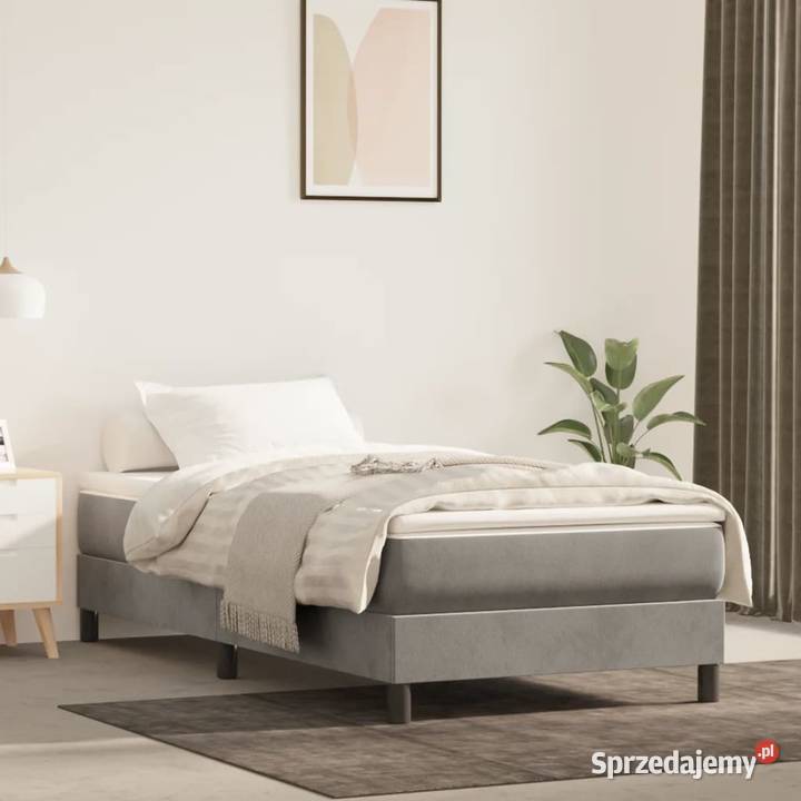 vidaXL Łóżko kontynentalne jasnoszara 80x200